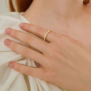 2mm Gold Color Titanium Ring Dome High Polished Man Women Wedding Bands
