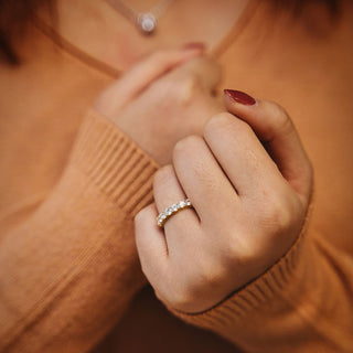 3mm 14K Gold Plated 925 Sterling Silver Women Round Cubic Zirconia Stackable Eternity Ring