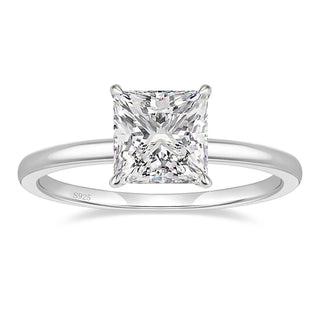2Ct 925 Sterling Silver Women Rings Princess Cut Cubic Zirconia CZ Engagement Bands