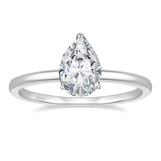 2Ct 925 Sterling Silver Women Rings Pear Cut Cubic Zirconia CZ Engagement Rings
