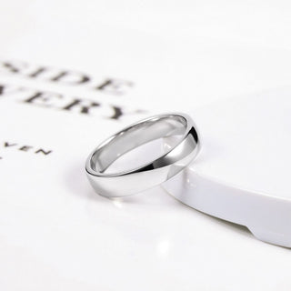 4mm High Polished Women 925 Sterling Silver Rings Wedding Bands
