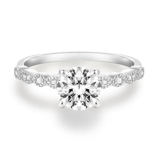 1.2CT Round Cut Zircon S925 Sterling Silver Ring Romantic Engagement Anniversary Wedding Fine Jewelry for Women
