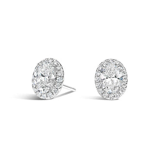 0.5CT Oval Cut Cubic Zirconia 925 Sterling Silver Stud Earrings for Women