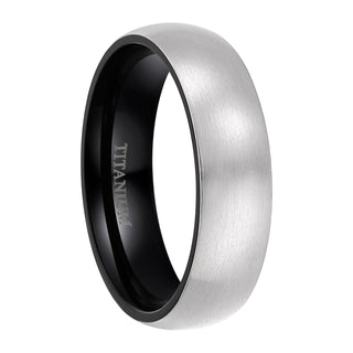 6mm Brushed Silver Black Titanium Ring Men Women Wedding Engagement Band Fashion Jewelry Anniversary Gifts