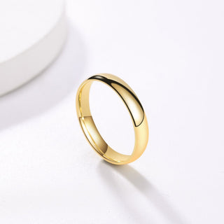 4mm 14K Gold Plated Women 925 Sterling Silver Rings Wedding Bands