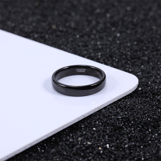 4mm Classic Tungsten Wedding Bands Ring for Men Black Polished Tungsten Carbide Rings