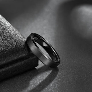 4mm Black Gun Plated Tungsten Carbide Rings Men Women Brushed Engagement Bands