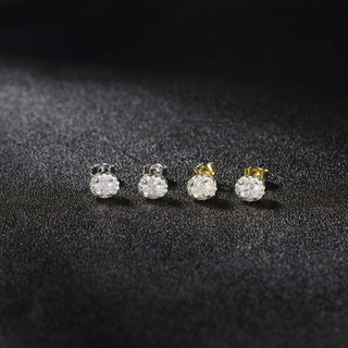 0.5CT Oval Cut Cubic Zirconia 925 Sterling Silver Stud Earrings for Women