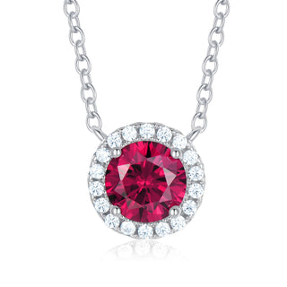 5A+ Sparking Round Shaped Cubic Zirconia 925 Sterling Silver Pendants with Adjustble Chain for Women