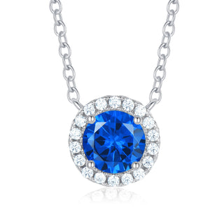 5A+ Sparking Round Shaped Cubic Zirconia 925 Sterling Silver Pendants with Adjustble Chain for Women