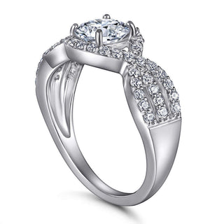 0.8Ct Engagement Ring 925 Sterling Silver Women Round Cubic Zirconia Ring Wholesale