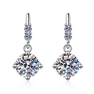 1ct Moissanite Diamond Round Cut Four Claws Stud Earrings 925 Sterling Silver Earrings For Women Hypoallergenic