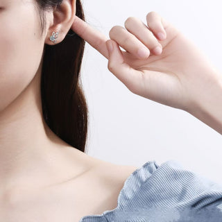4mm Cubic Zirconia Round Cut Butterfly Four Claws Stud Earrings 925 Sterling Silver Earrings For Women Hypoallergenic