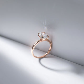 3ct Rose Gold 925 Sterling Silver Rings for Women Oval Cut Zirconia Engagement Band