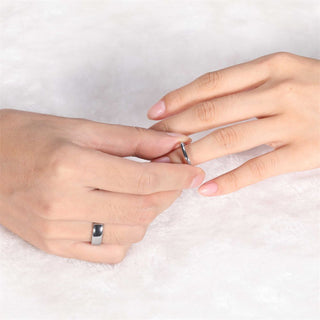 8mm High Polished Silver Color Tungsten Rings For Men Women Wedding Bands