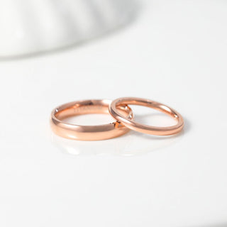 4mm Women Titanium Ring Rose Gold Dome High Polished Engagement Wedding Bands