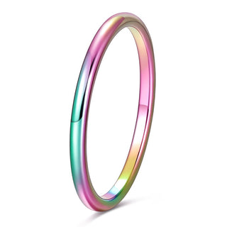 2mm Tungsten Carbide Ring Women Polished Color Stackable Ring Engagement Bands