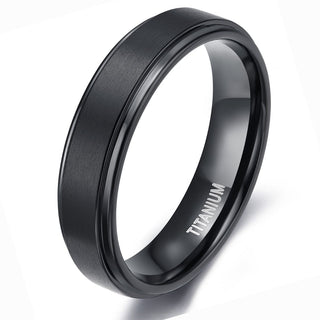 6mm Black Titanium Rings Man Brushed Matte Wedding Band Women Engagement Rings