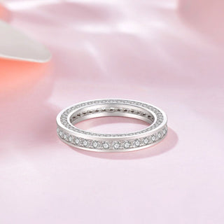 Women 925 Sterling Silver Ring Cubic Zirconia Eternity Rings