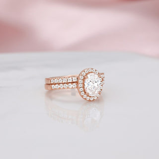 1.5CT 925 Sterling Silver Cubic Zirconia Bridal Rings Sets Oval Cut CZ Women Engagement Ring