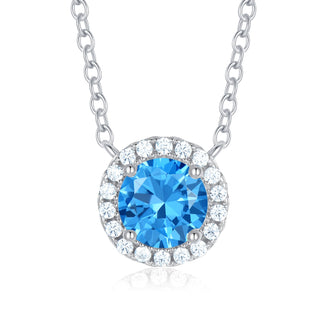 5A+ Sparking Round Shaped Cubic Zirconia 925 Sterling Silver Pendants with Adjustble Chain for Women