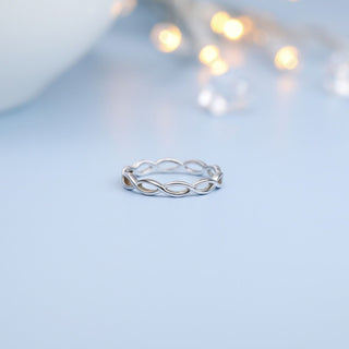 925 Sterling Silver Rings Twisted Rope Women Wedding Bands