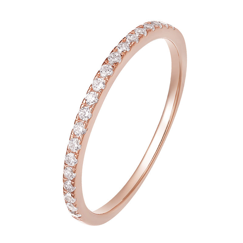 925 Sterling Silver Moissanite Rings Half VVS1 Wedding Band Eternity Stackable Ring
