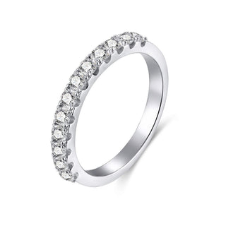 Women 925 Sterling Silver Ring Cubic Zirconia Eternity Stackable Ring
