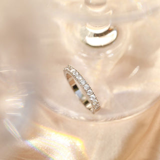 Women 925 Sterling Silver Ring Cubic Zirconia Eternity Stackable Ring