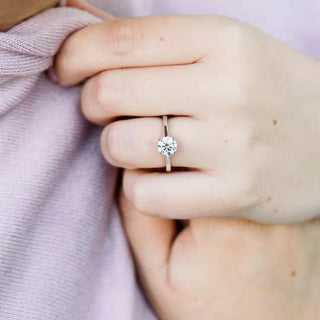 925 Sterling Silver Rings Women Round Cut Solitaire Cubic Zirconia CZ Engagement Bands