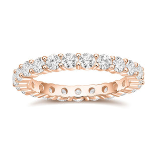 3mm Rose Gold 925 Sterling Silver Women Round Cubic Zirconia Stackable Eternity Ring