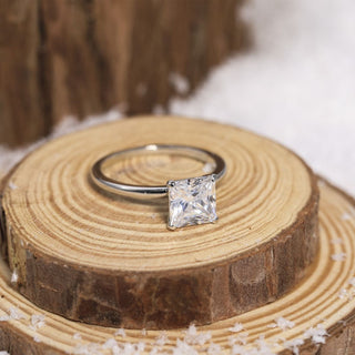 2Ct 925 Sterling Silver Women Rings Princess Cut Cubic Zirconia CZ Engagement Bands