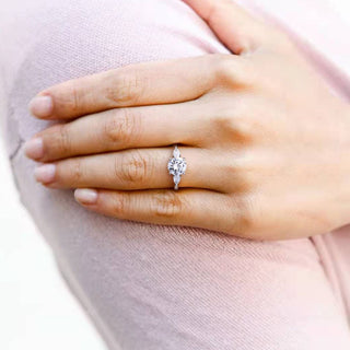 2Ct 925 Sterling Silver Rings Women Round Cut 3-Stone Cubic Zirconia CZ Engagement Bands