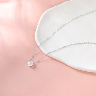 925 Sterling Silver Necklaces for Women Solitaire 1.5 Carat CZ Round Cut Pendant