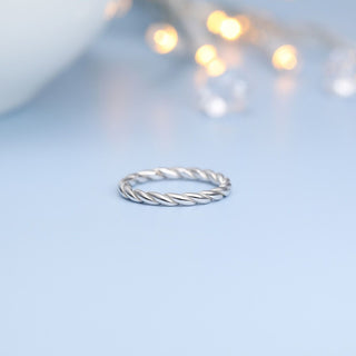 925 Sterling Silver Rings Twine Women Rings Spiral Design Wedding Bands