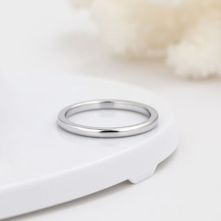 2mm Silver Color High Polished Tungsten Carbide Rings Women Engagement Rings