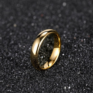 4mm High Polished 24k Gold Tungsten Rings For Men Women Wedding Bands