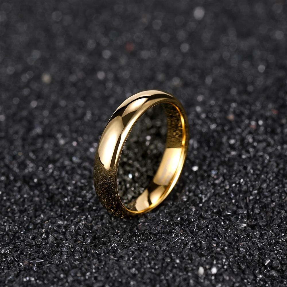 4mm High Polished 24k Gold Tungsten Rings For Men Women Wedding Bands