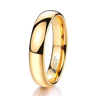 4mm High Polished 24k Gold Tungsten Rings For Men Women Wedding Bands