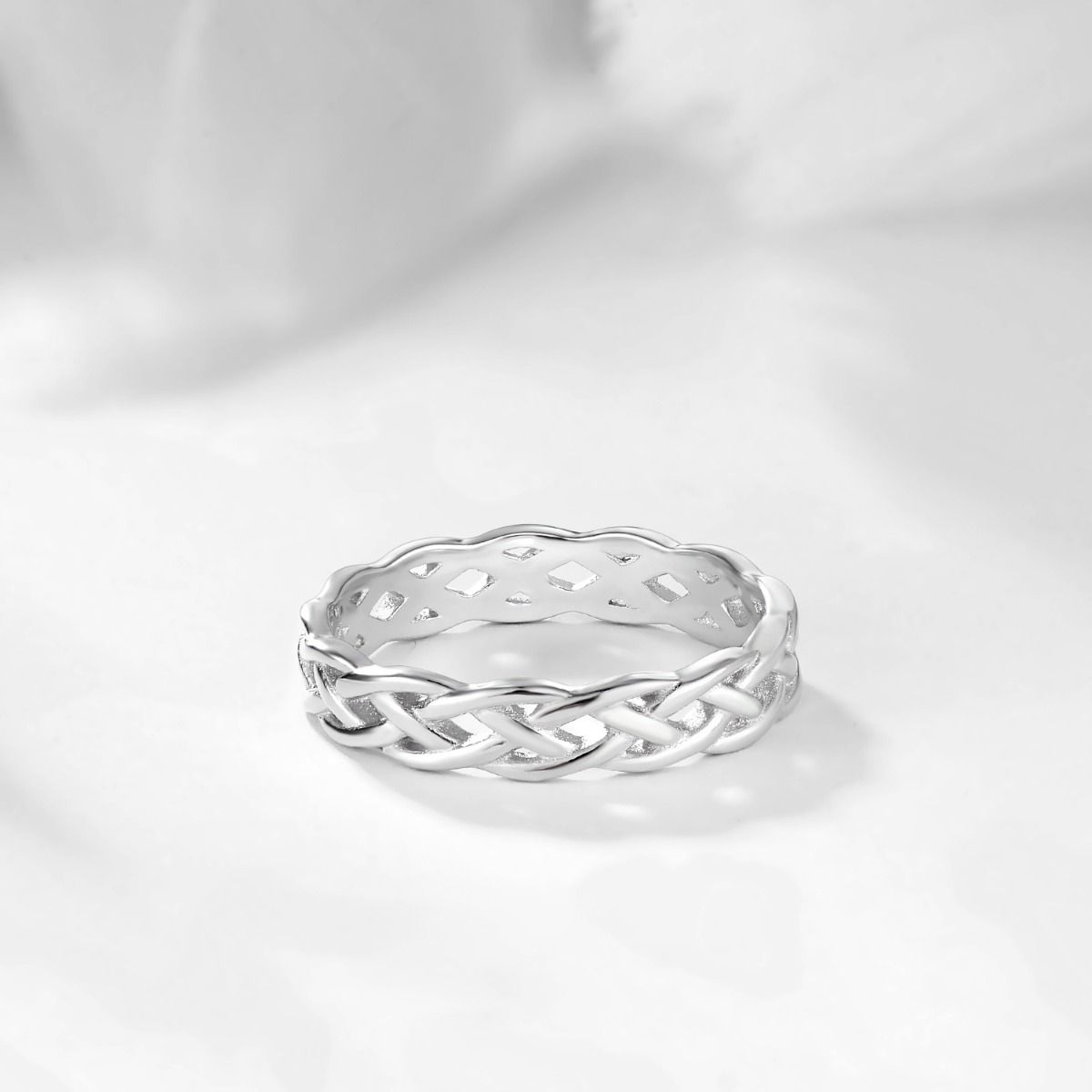 925 Sterling Silver Ring Women Celtic Knot Wedding Bands
