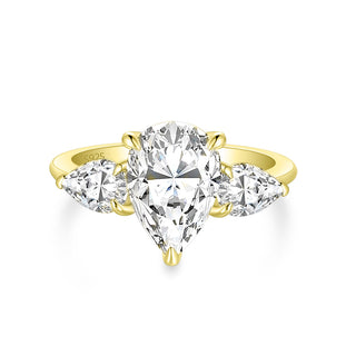 Fine Jewelry 2ct Pear Cut Sparkling Cubic Zircon S925 Sterling Silver Rings for Women Engagement Anniversary Gift