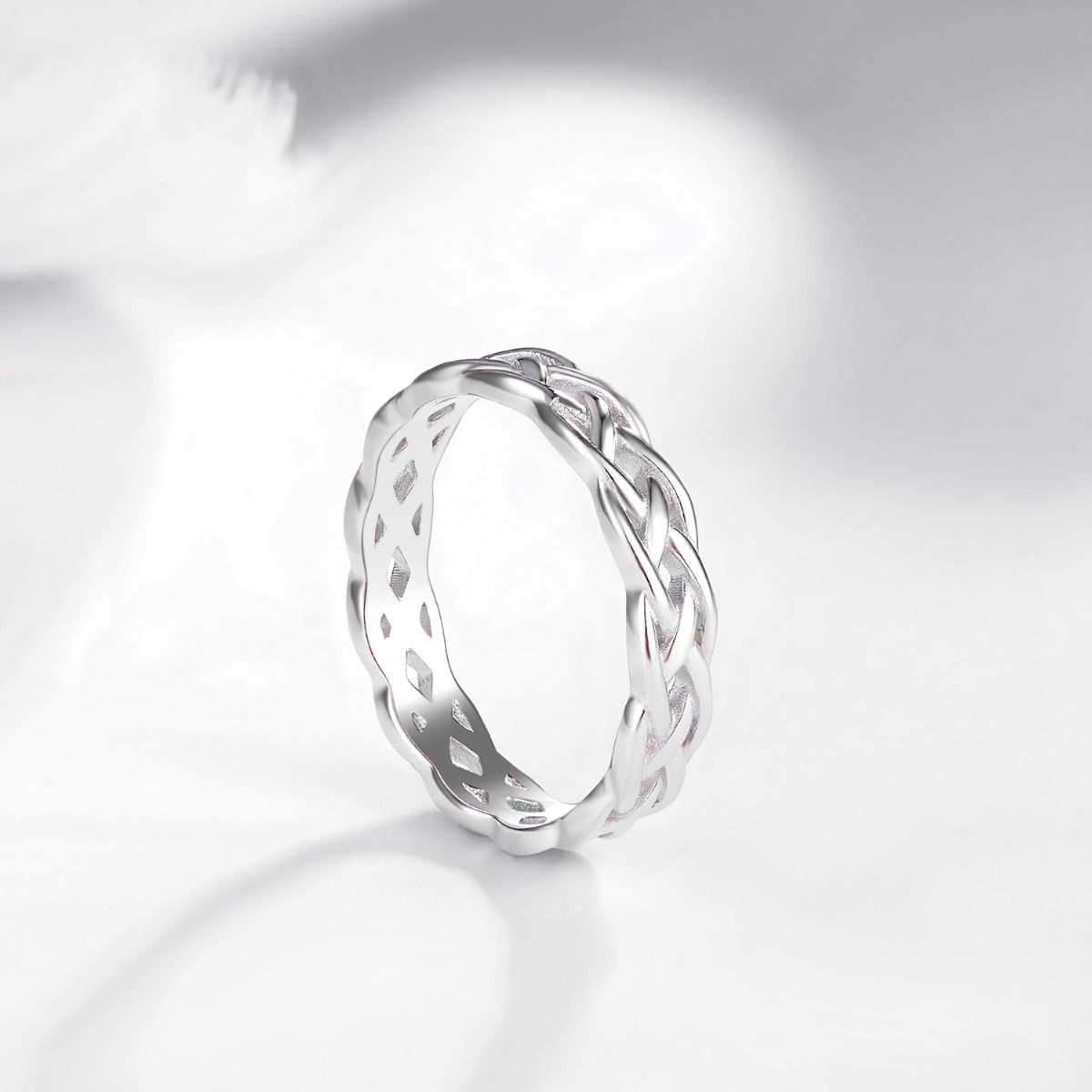 925 Sterling Silver Ring Women Celtic Knot Wedding Bands
