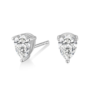 Fashion Jewelry 1CT Teardrop Cut Cubic Zirconia 925 Sterling Silver Stud Earrings For Women