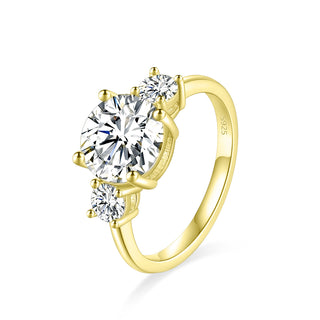 Fine Jewellery 2ct Round Cut Cubic Zirconia Rhodium Plated 925 Sterling Silver Ring for Women Engagement Wedding