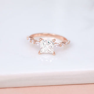 Rose Gold 2ct 925 Sterling Silver Ring Women Princess Cut Cubic Zirconia Engagement Rings