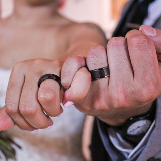 8mm Black Tungsten Carbide Ring Brushed Ring Men Women Wedding Bands