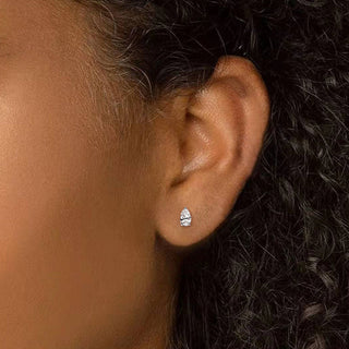 Fashion Jewelry 1CT Teardrop Cut Cubic Zirconia 925 Sterling Silver Stud Earrings For Women