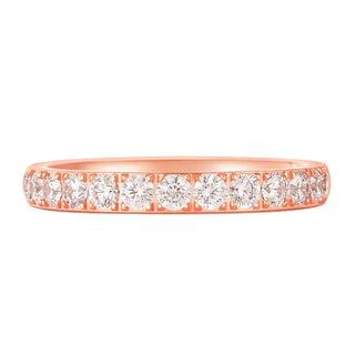 3mm Rose Gold Titanium Rings For Women Half Cubic Zirconia Wedding Engagement Bands