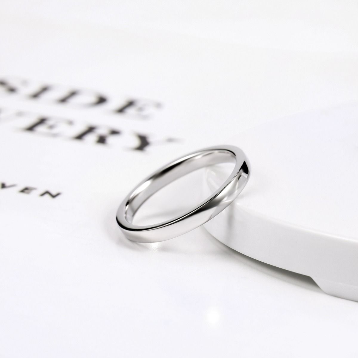 2mm High Polished Women 925 Sterling Silver Rings Wedding Bands
