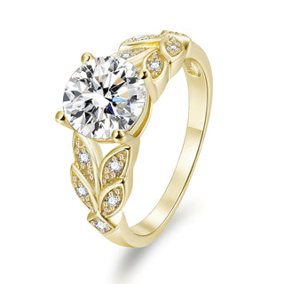 2ct Round Cut Zircon S925 Sterling Silver Ring Fine Jewelry for Women's Wedding Engagement Anniversary Party Gifts
